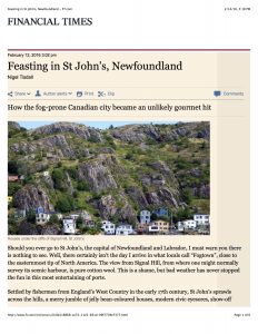 #1 Feasting in St John’s, Newfoundland - FT.com